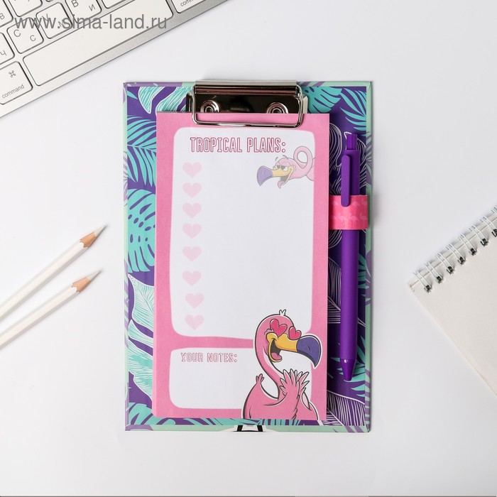 Планинг на планшете А5 "Фламинго" +  ручка, 50 л - Фото 1