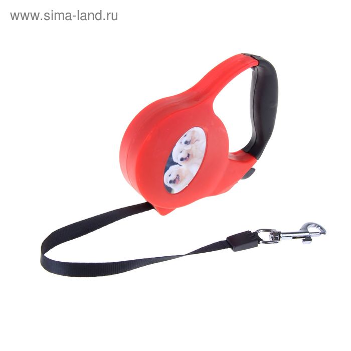 Рулетка с резиновой ручкой, 3 м, до 35 кг, красная - Фото 1