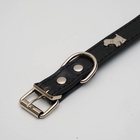 Ошейник «Собачки», 46×2 см, ОШ 31-40, искусственная кожа, чёрный - Фото 3