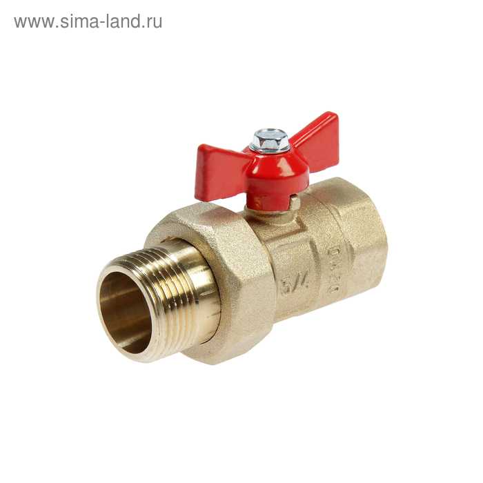 Кран шаровой «ГАЛЛОП» ПРАКТИК DN-20 132, с американкой 3/4", бабочка - Фото 1