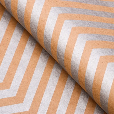 Бумага упаковочная, "Зиг-Заг", крафт, серебрянная, 50 х 70 см