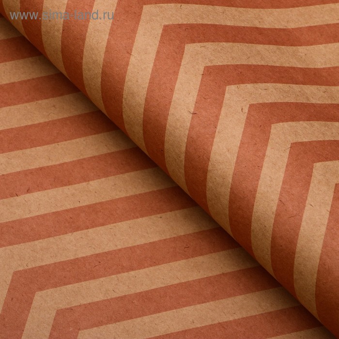 Бумага упаковочная, "Зиг-Заг", крафт, розовая, 50 х 70 см - Фото 1