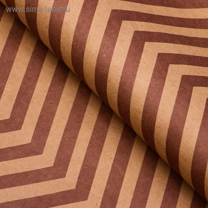 Бумага упаковочная, "Зиг-Заг", крафт, коричневая, 50 х 70 см - Фото 1