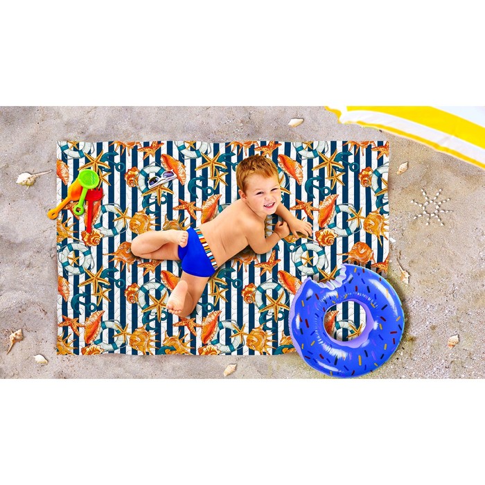 Пляжное покрывало «Морские приключения», размер 90 × 140 см