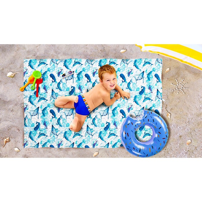 Пляжное покрывало «Морская пена», размер 90 × 140 см