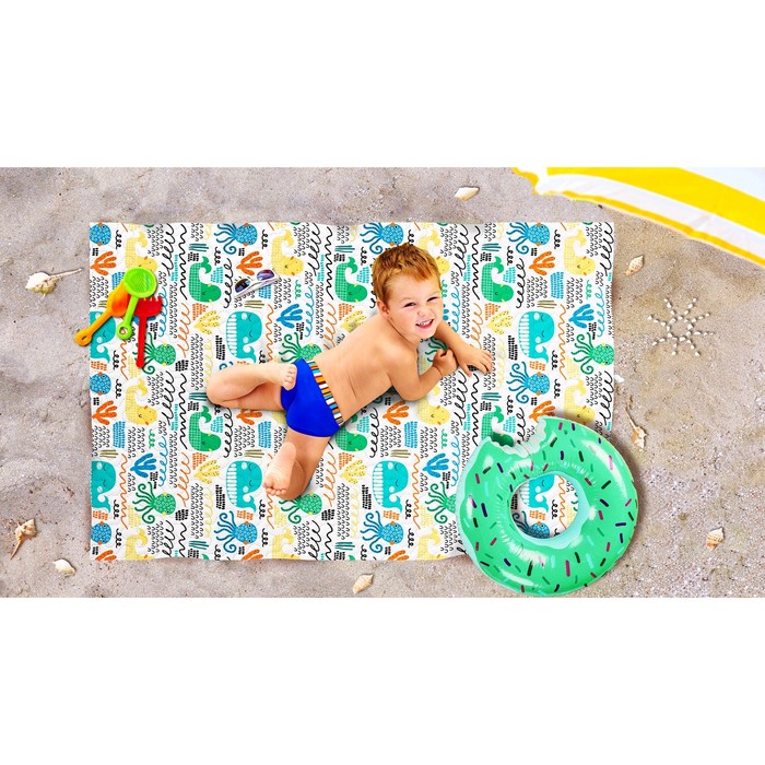Пляжное покрывало «Веселый осьминожек», размер 90 × 140 см