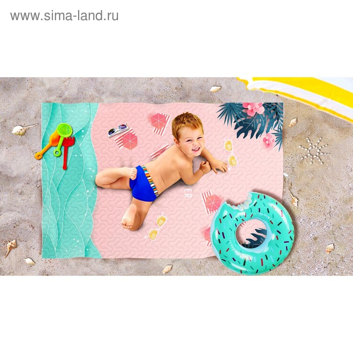 Пляжное покрывало «Розовый пляж», размер 90 × 140 см
