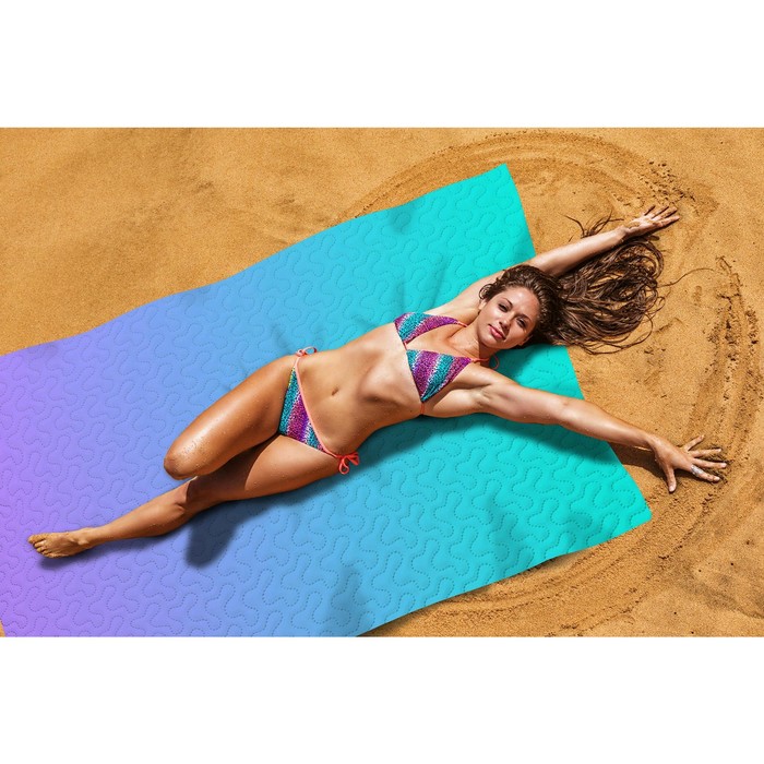 Пляжное покрывало «Сиренево-голубой блеск», размер 145 × 200 см