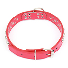 Ошейник "Сириус", кожзам с заклёпками, 56 х 3 см, ОШ 42-52, красный - Фото 2
