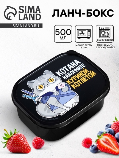 Ланч - бокс прямоугольный «Котана накормите», 500 мл
