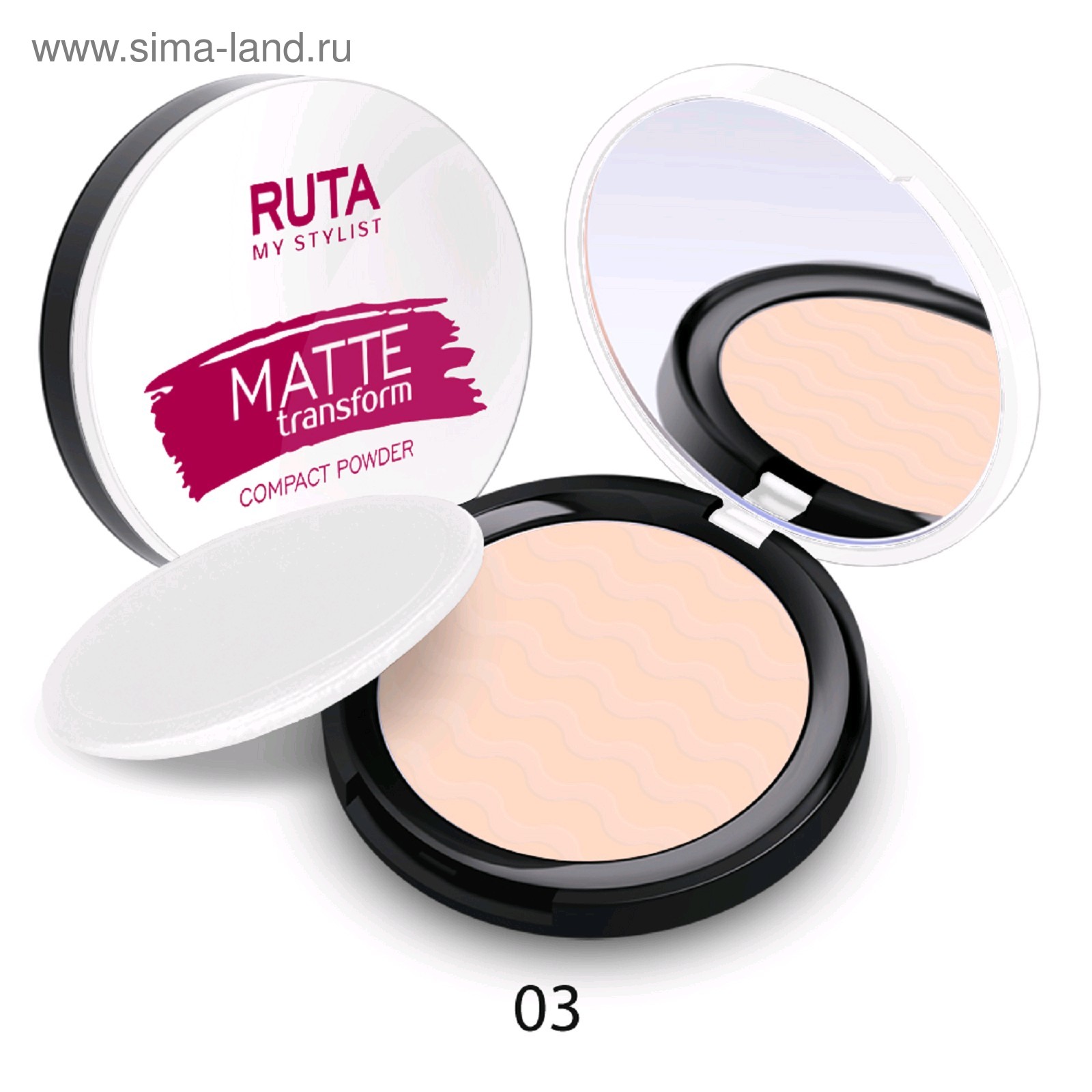 Пудра компактная Ruta Matte Transform, оттенок 03 натуральный беж ...