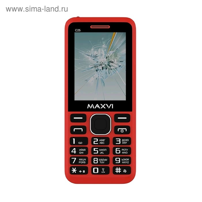 Сотовый телефон MAXVI C25 2,4", 32Мб, microSD, 2 sim, красный - Фото 1