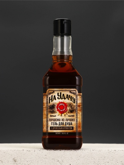 Гель для душа виски «На удачу», 500 мл, с древесным ароматом, Чистое счастье