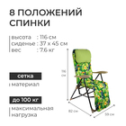 Кресло - шезлонг Nika, 82×59×117 см, принт с туканами - Фото 3