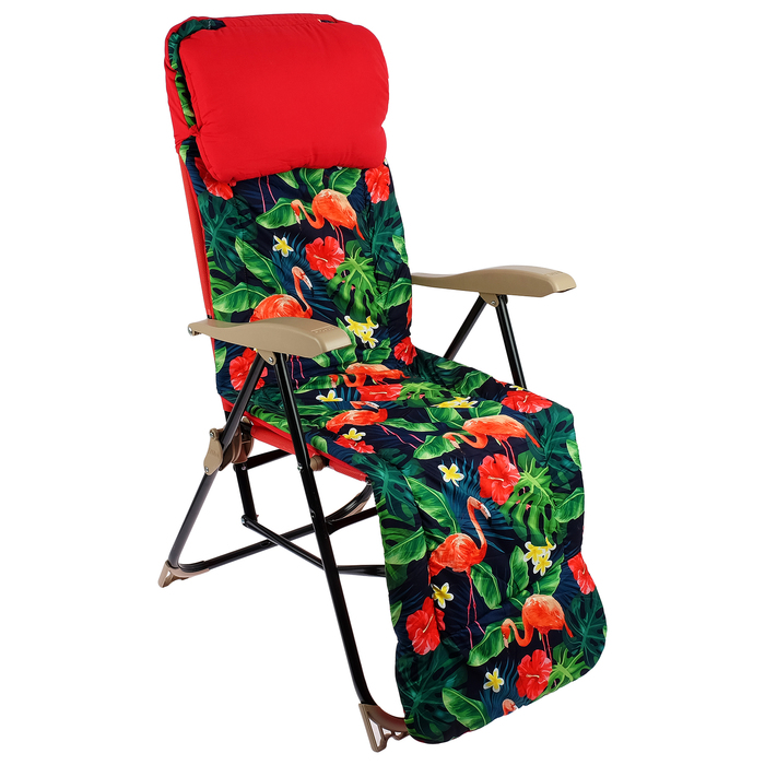 Кресло-шезлонг, 82x59x116 см, принт с фламинго - фото 1907108230