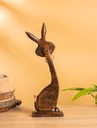 Сувенир на подставке «Заяц», 14×4.5×35 см, дерево, коричневый 4575283