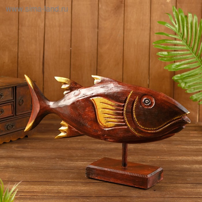 Сувенир на подставке «Рыба», 30×8×22 см, дерево - Фото 1