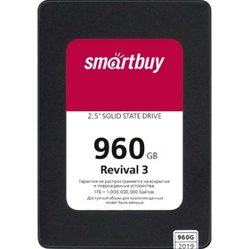 Накопитель SSD SmartBuy Revival3  SB960GB-RVVL3-25SAT3, 960Гб, SATA-III, 2,5