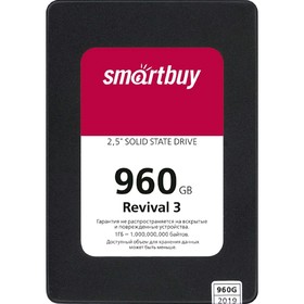 Накопитель SSD SmartBuy Revival3  SB960GB-RVVL3-25SAT3, 960Гб, SATA-III, 2,5", 3D TLC 5100040