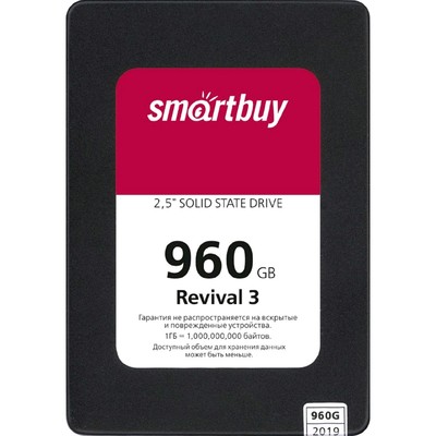 Накопитель SSD SmartBuy Revival3  SB960GB-RVVL3-25SAT3, 960Гб, SATA-III, 2,5", 3D TLC