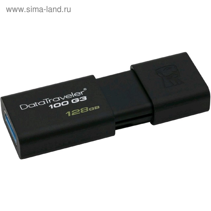 Флешка USB 3.0 Kingston DataTraveler DT100G3, 128Гб, чёрный - Фото 1