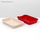 Туалет средний с сеткой 36×26×6.5 см, бежевый/красный - Фото 5