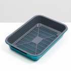 Туалет средний с сеткой 36×26×6.5 см, серый/бирюзовый - Фото 4