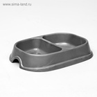 Миска 2×200 мл, серая - Фото 2