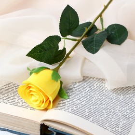 Цветы искусственные "Бутончик розы" 5х50 см, жёлтый