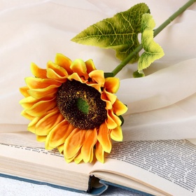 Цветы искусственные «Пышный подсолнух», 13×55 см