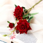 Цветы искусственные "Розы с шипами" 40 см d-7 см, красный - фото 3750672