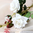 Цветы искусственные "Розы с шипами" 8х40 см, белый - Фото 2
