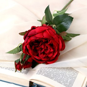 Цветы искусственные "Роза Трио" 10х65 см, бордовый