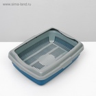 Лоток большой с сеткой и бортиком Atlantis «Стандарт», 43×33×12.5 см, синий - Фото 4