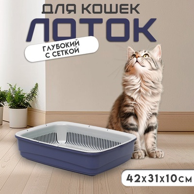 Лоток большой с сеткой Atlantis «Стандарт», 42×31×10 см, фиолетовый