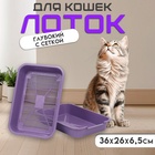 Туалет средний с сеткой 36×26×6.5 см, фиолетовый - Фото 1