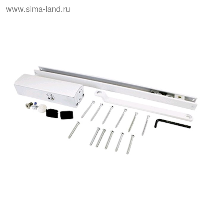 Доводчик дверной NOTEDO DC-075 SL+HO WHITE со скользящей тягой, с фикс. до 70 кг