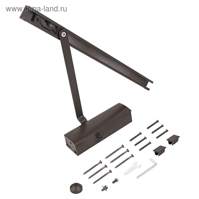 Доводчик дверной NOTEDO DC-075 SL+HO BROWN со скользящей тягой, с фикс., до 70 кг - Фото 1