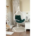 Подвесное кресло «Бароло», капля, цвет белый, подушка зелёная, стойка - фото 300981816