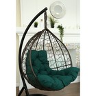 Подвесное кресло «Бароло», капля, цвет коричневый, подушка зелёная, стойка - Фото 5
