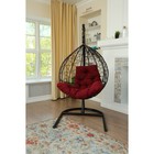 Подвесное кресло «Бароло», капля, цвет коричневый, подушка бордо, стойка - Фото 4