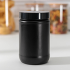Банка стеклянная для сыпучих продуктов «Любовь на кухне», 660 мл, цвет чёрный - Фото 2