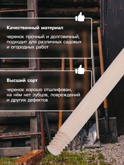 Черенок берёзовый, d = 22 мм, длина 120 см, с еврорезьбой, высший сорт, Greengo