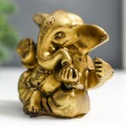 Нэцкэ фигурка «Ганеша», полистоун, под бронзу, 4.8×3×6 см - Фото 2