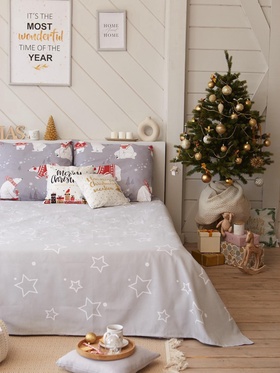 Покрывало Этель Grey star, 150×215 см, 100% хлопок