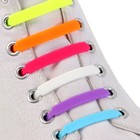 Набор шнурков для обуви, 6 шт, силиконовые, плоские, разноразмерные, 7 мм, 7,5 см, цвет «радужный» - Фото 3