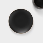 Чайная пара «Мати», 3 предмета: чашка 300 мл, блюдце d=14 см, ложка, керамика, чёрная - Фото 6
