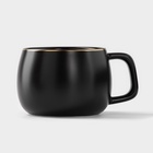 Чайная пара «Мати», 3 предмета: чашка 300 мл, блюдце d=14 см, ложка, керамика, чёрная - Фото 7