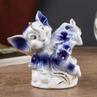 Сувенир керамика "Игры слонят" синие с золотом 10х6х10,2 см - фото 9002148