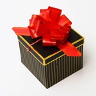 Подарочный бант - шар № 5 золотая полоса, красный, для упаковки подарков - Фото 5